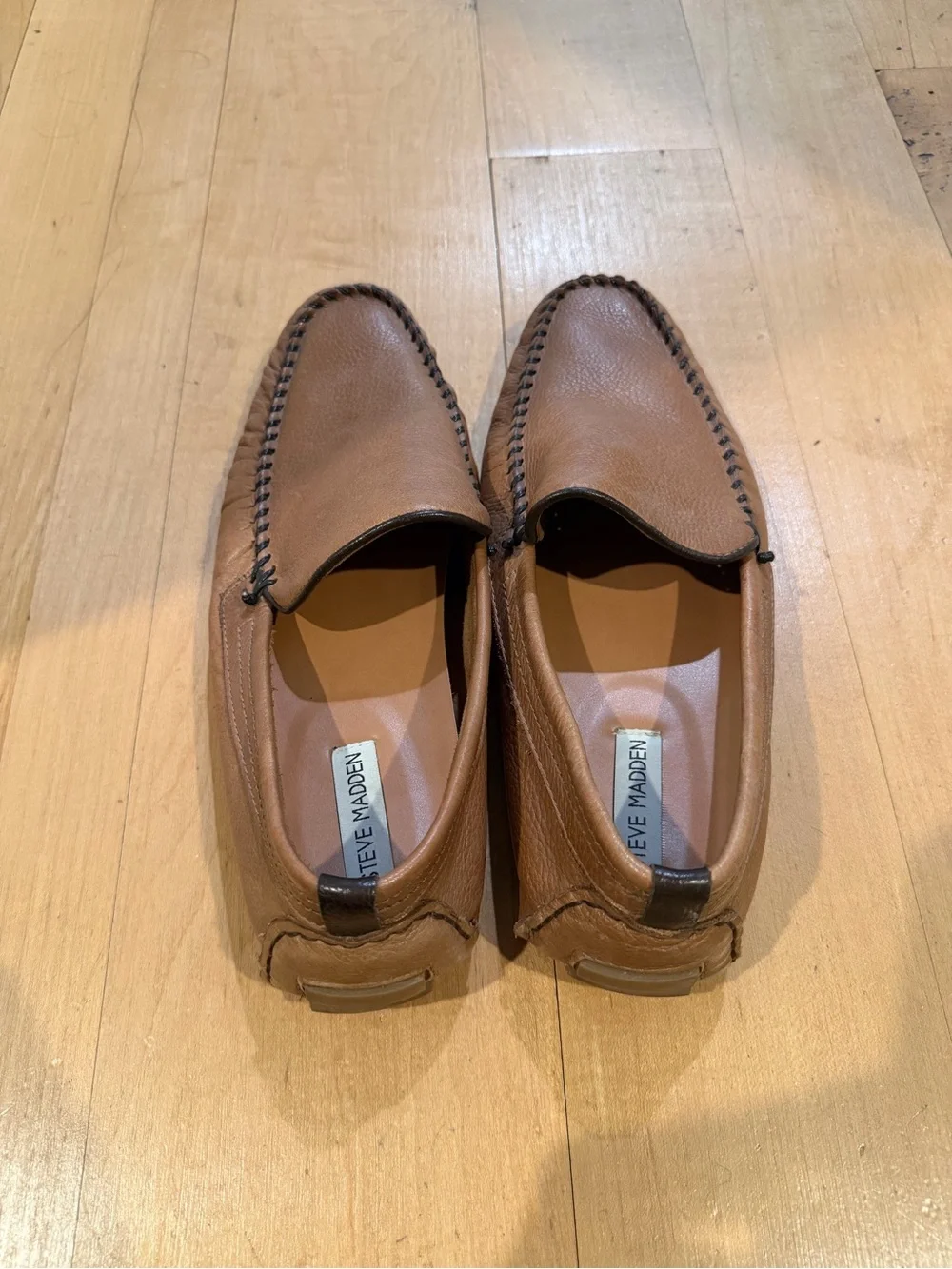 Steve Madden Men’s Brown Leather Loafers Moccasins Size 10.5